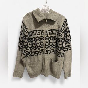 Universal Thread Gray Textured zip up cardigan Sweater cabincore